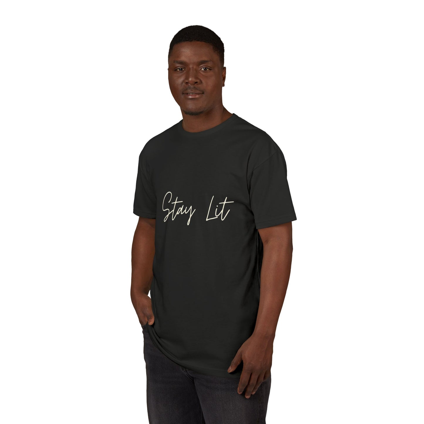 Stay Lit Script Tee — Casual Inspirational Graphic T-Shirt