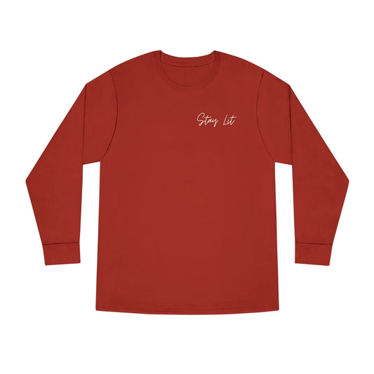 Stay Lit Long Sleeve Tee — Minimal Script Graphic Crewneck