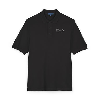 Embroidered 'Grey Lit' Polo Shirt