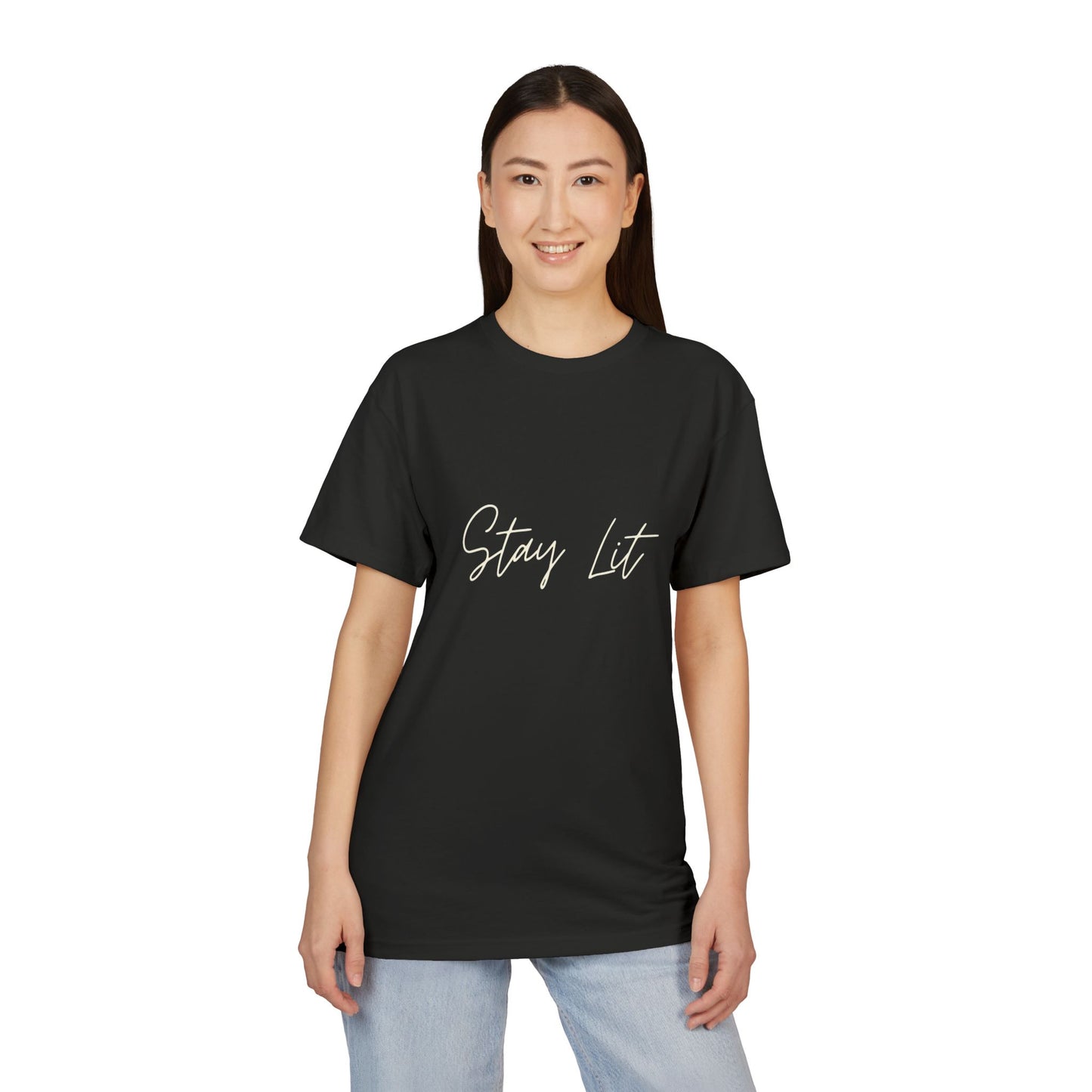 Stay Lit Script Tee — Casual Inspirational Graphic T-Shirt