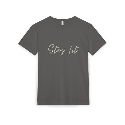 Stay Lit Script Tee — Casual Inspirational Graphic T-Shirt