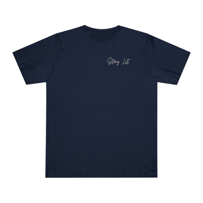 Hustle Hard Graphic T-Shirt — "Stay Lit" Chest Script
