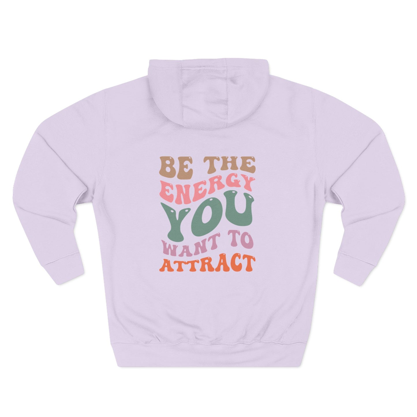 Hoodie — "Be the Energy You Want to Attract" Retro Motivational Fleece Hoodie