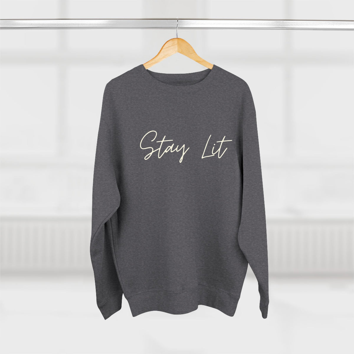 Stay Lit Crewneck Sweatshirt — Cozy Minimal Script Pullover