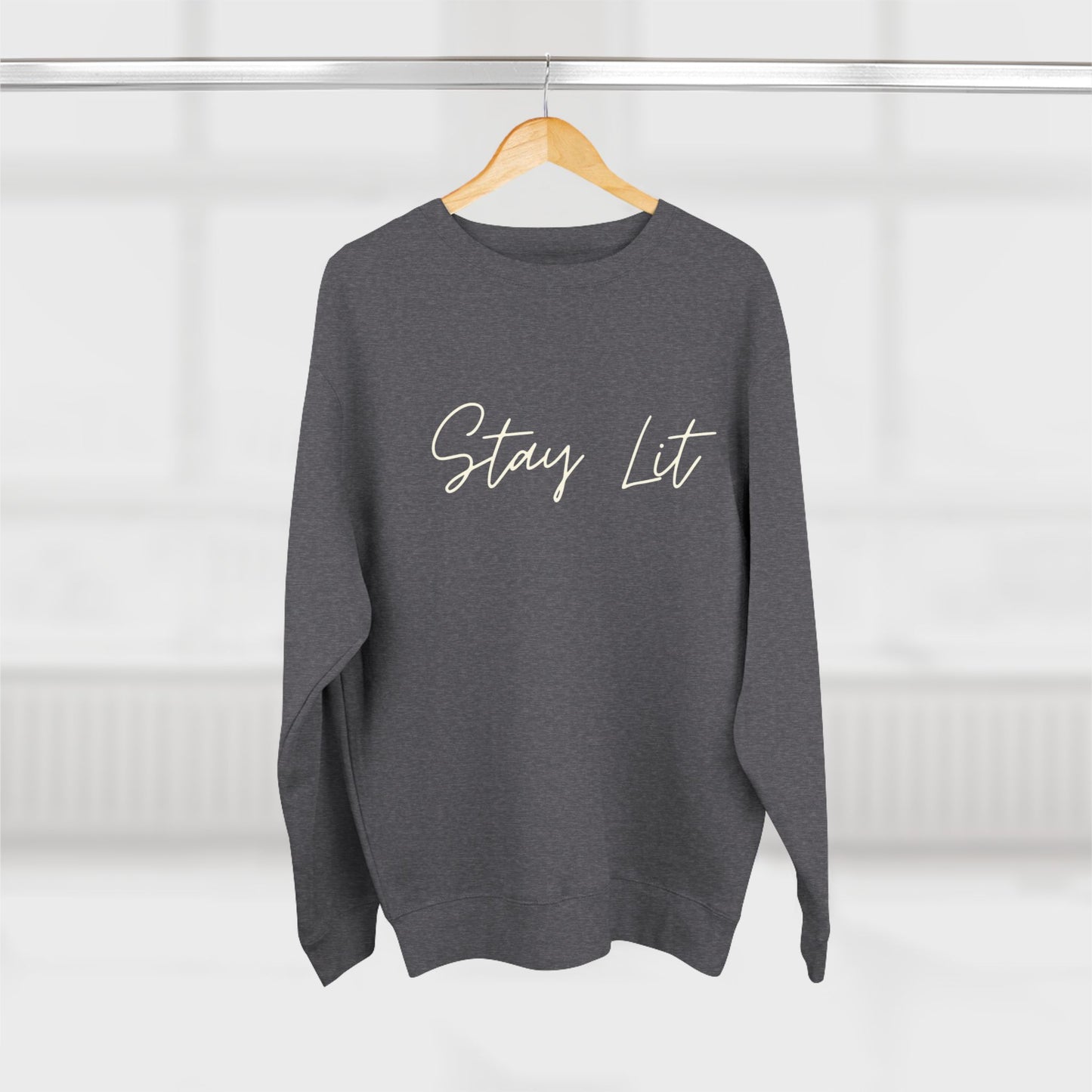 Stay Lit Crewneck Sweatshirt — Cozy Minimal Script Pullover