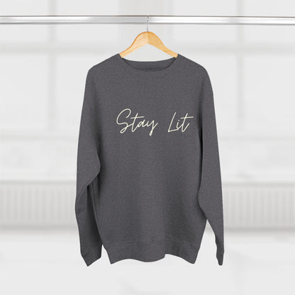 Stay Lit Crewneck Sweatshirt — Cozy Minimal Script Pullover