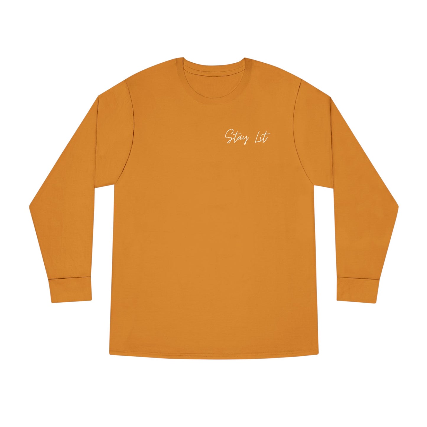 Stay Lit Long Sleeve Tee — Minimal Script Graphic Crewneck