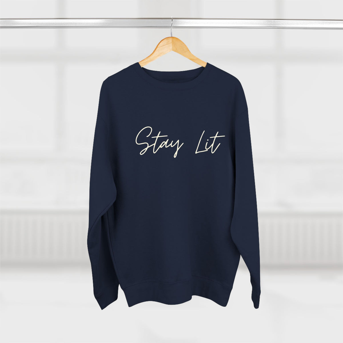 Stay Lit Crewneck Sweatshirt — Cozy Minimal Script Pullover