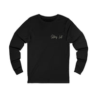 Stay Lit Long Sleeve Tee — Minimal Script Chest Graphic