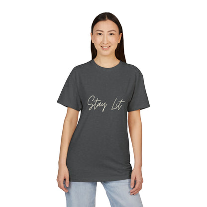 Stay Lit Script Tee — Casual Inspirational Graphic T-Shirt