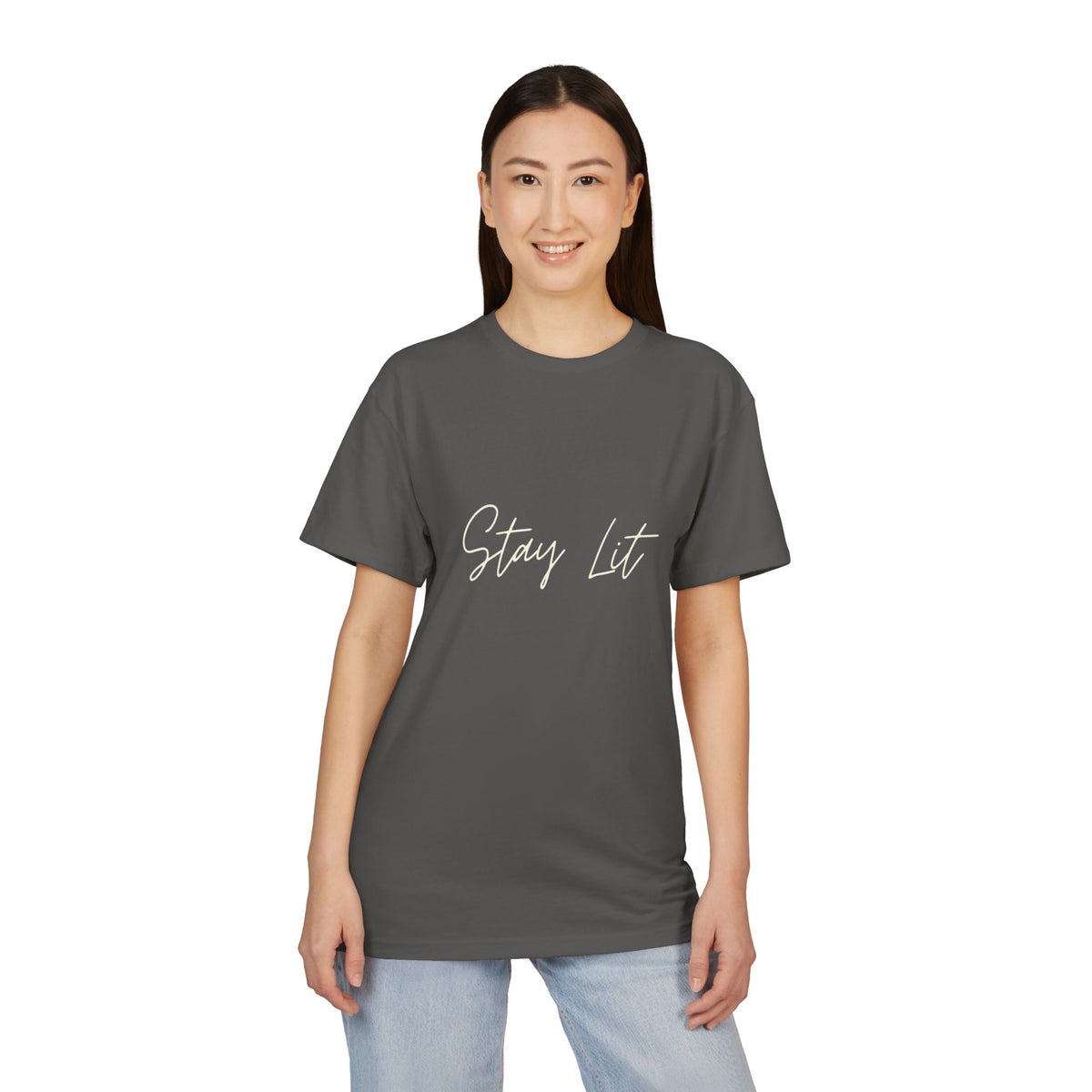 Stay Lit Script Tee — Casual Inspirational Graphic T-Shirt