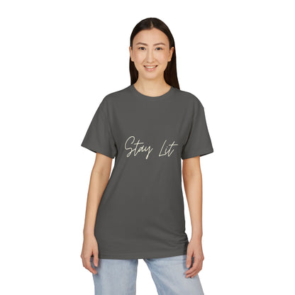 Stay Lit Script Tee — Casual Inspirational Graphic T-Shirt