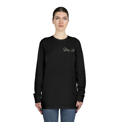 Stay Lit Long Sleeve Tee — Minimal Script Graphic Crewneck