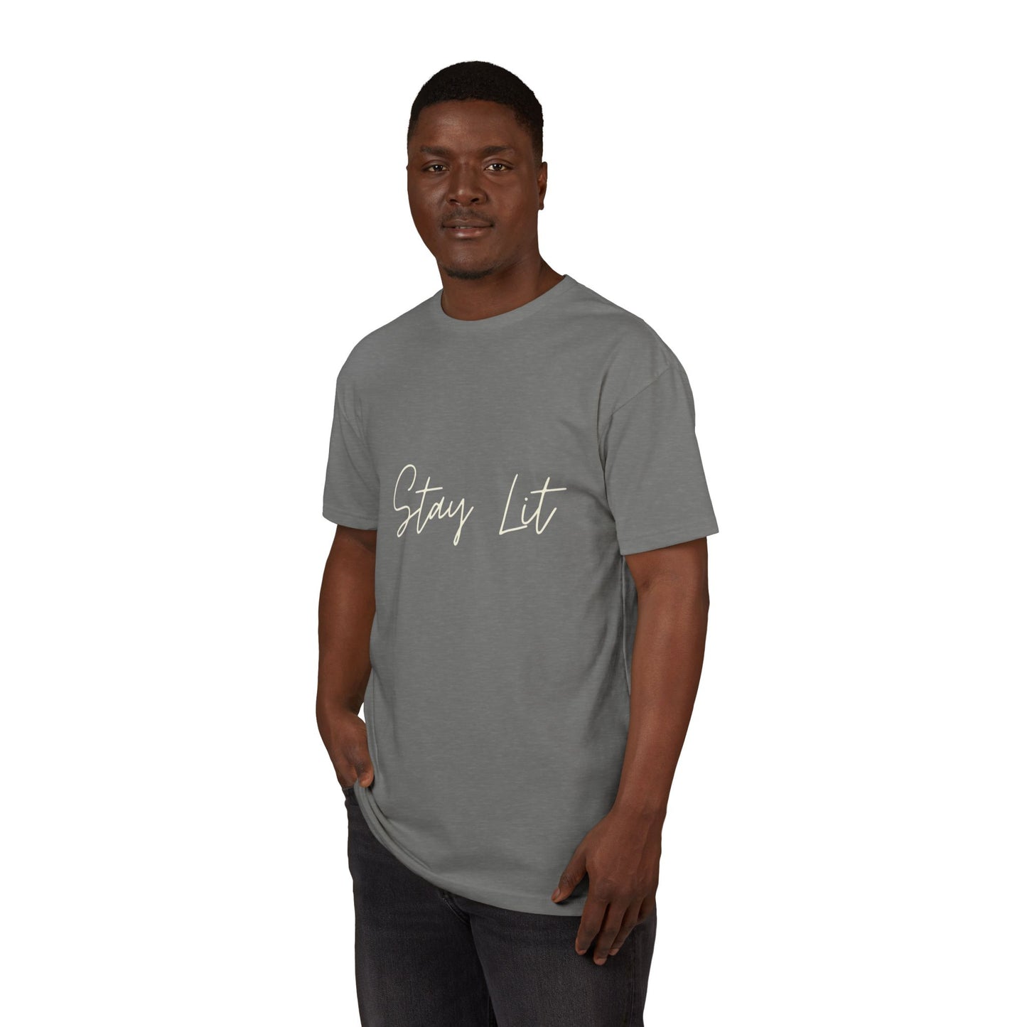 Stay Lit Script Tee — Casual Inspirational Graphic T-Shirt