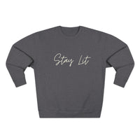 Stay Lit Crewneck Sweatshirt — Cozy Minimal Script Pullover