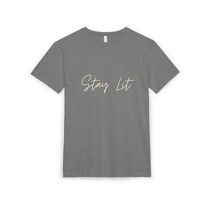 Stay Lit Script Tee — Casual Inspirational Graphic T-Shirt