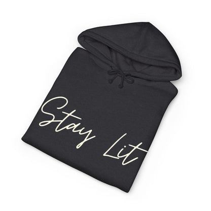 Stay Lit Hoodie — Cozy Script Graphic Pullover