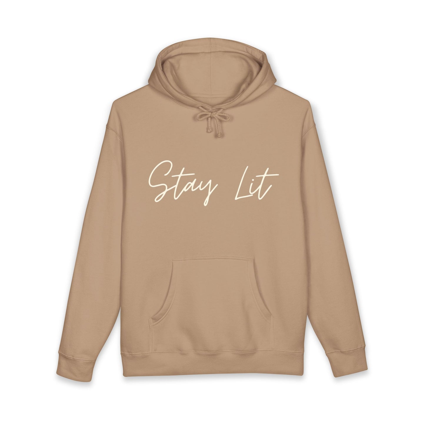 Stay Lit Hoodie — Cozy Script Graphic Pullover