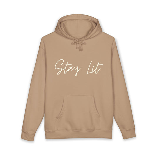 Stay Lit Hoodie — Cozy Script Graphic Pullover