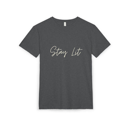 Stay Lit Script Tee — Casual Inspirational Graphic T-Shirt
