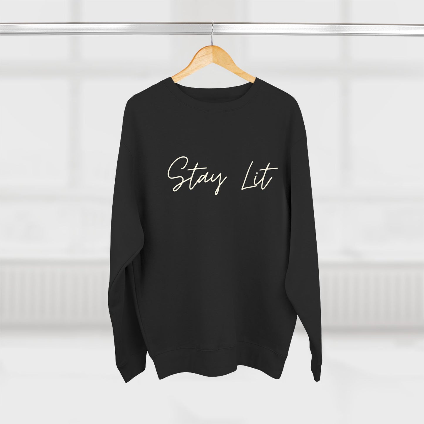 Stay Lit Crewneck Sweatshirt — Cozy Minimal Script Pullover