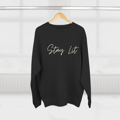 Stay Lit Crewneck Sweatshirt — Cozy Minimal Script Pullover