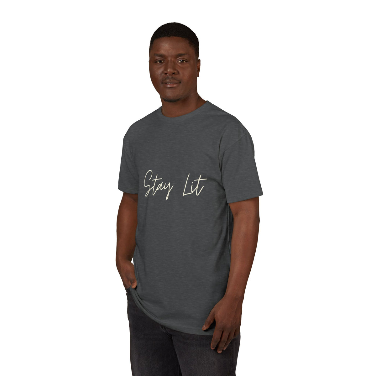 Stay Lit Script Tee — Casual Inspirational Graphic T-Shirt