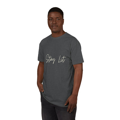 Stay Lit Script Tee — Casual Inspirational Graphic T-Shirt