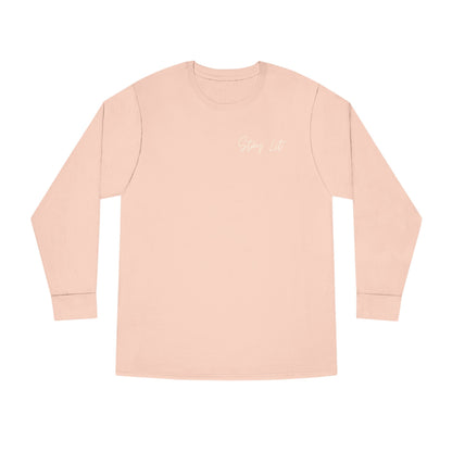 Stay Lit Long Sleeve Tee — Minimal Script Graphic Crewneck